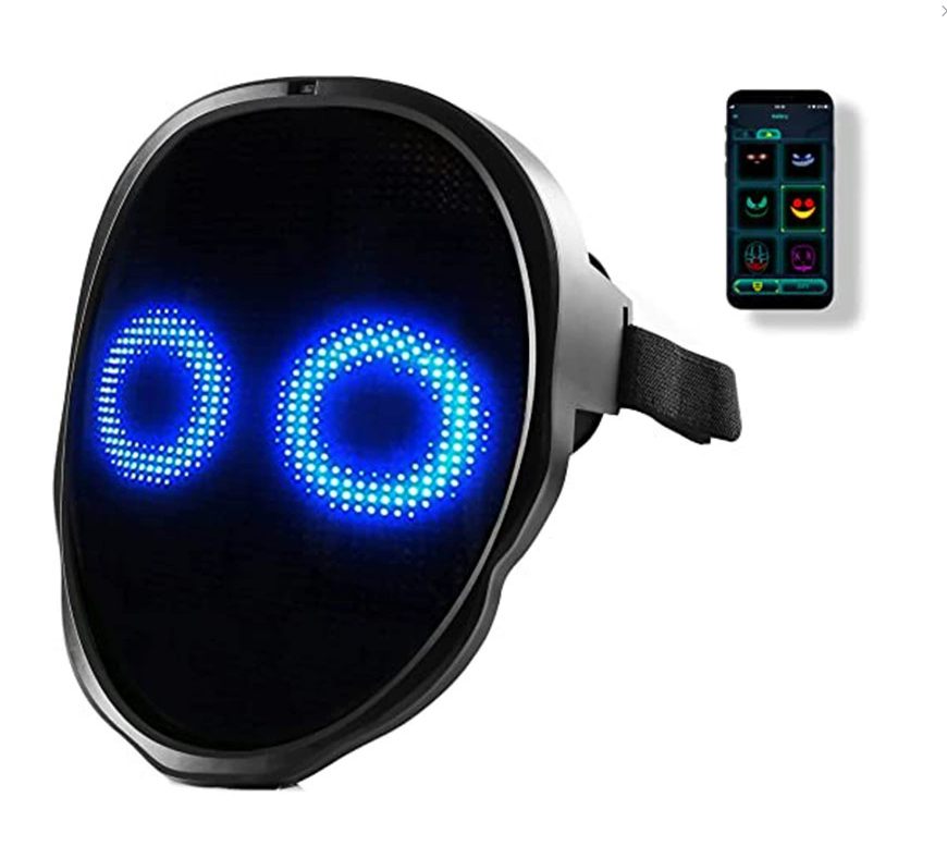 New Halloween Full-color LED Light-emitting Mask Face-changing Mask Party Bar Props APP Editing Props