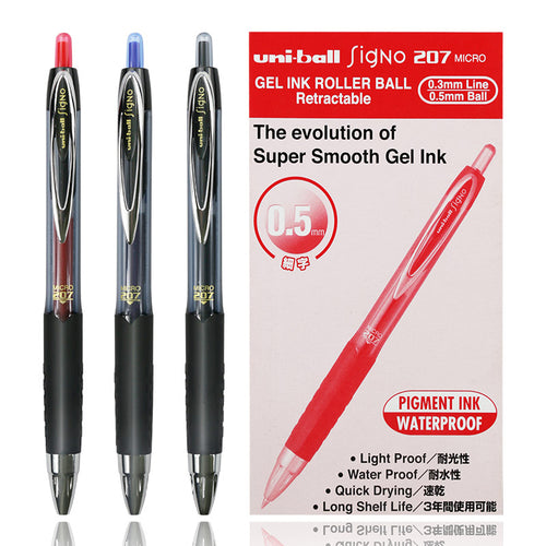 Japan Uni Mitsubishi UMN207 Student Push Gel Pen 0.5mm Glue Grip Business Office Red Blue Black Signature Pen