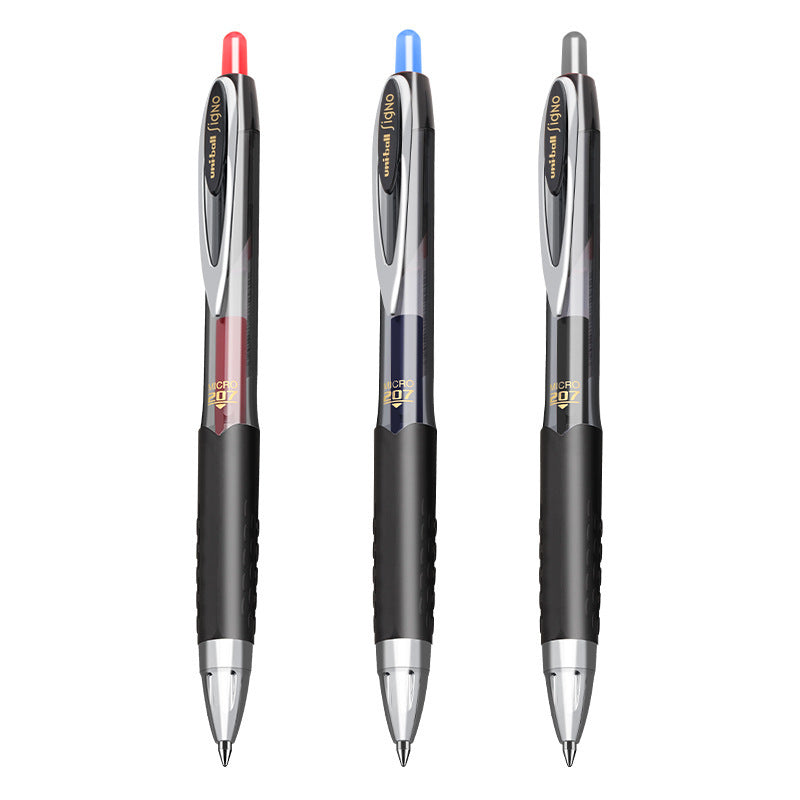 Japan Uni Mitsubishi UMN207 Student Push Gel Pen 0.5mm Glue Grip Business Office Red Blue Black Signature Pen