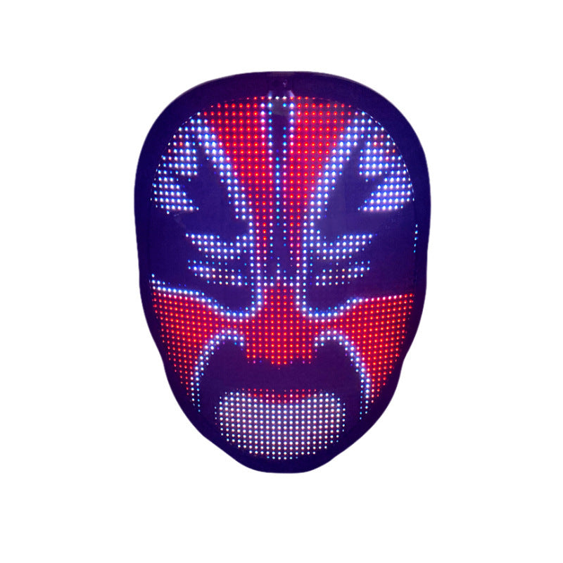 New Halloween Full-color LED Light-emitting Mask Face-changing Mask Party Bar Props APP Editing Props